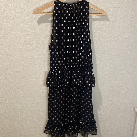 Lini Mini Dress Sleeveless with Ruffle Waist Black and Gold - Small - Picture 8 of 12